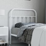 vidaXL Tête de lit métal blanc 90 cm