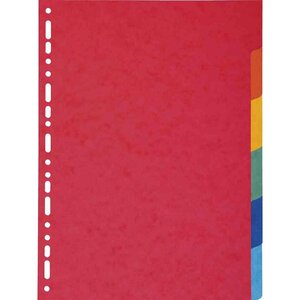 Jeu de 6 intercalaires carton 220g recyclé A4 multicolore EXACOMPTA