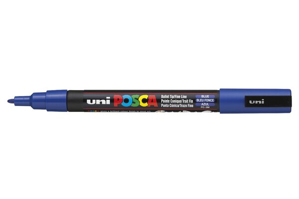 Marqueur pointe conique fine pc3m 0 9 - 1 3mm bleu foncé x 6 POSCA