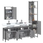 vidaXL Ensemble de meubles de salle de bain 4 Pièces Sonoma gris