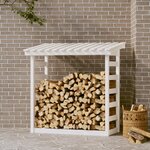 vidaXL Support pour bois de chauffage Blanc 108x64 5x110cm Bois de pin