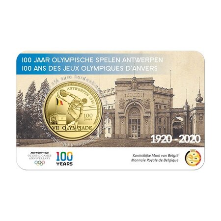 Pièce de monnaie 2 euro 1/2 belgique 2020 bu – jeux olympiques d’anvers (colorisée)