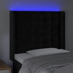 vidaXL Tête de lit à LED Noir 103x16x118/128 cm Velours
