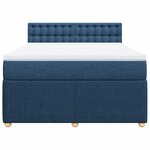 vidaXL Sommier à lattes de lit avec matelas Bleu 140x190 cm Tissu