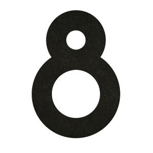 8 Béton Noir - numéro adhésif pour boîtes aux lettres- Vinyle épais texturé hauteur 50 mm.