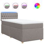vidaXL Sommier à lattes de lit avec matelas Taupe 90x190 cm Tissu