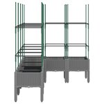 vidaXL Jardinière avec treillis gris clair 160x120x142 5 cm PP
