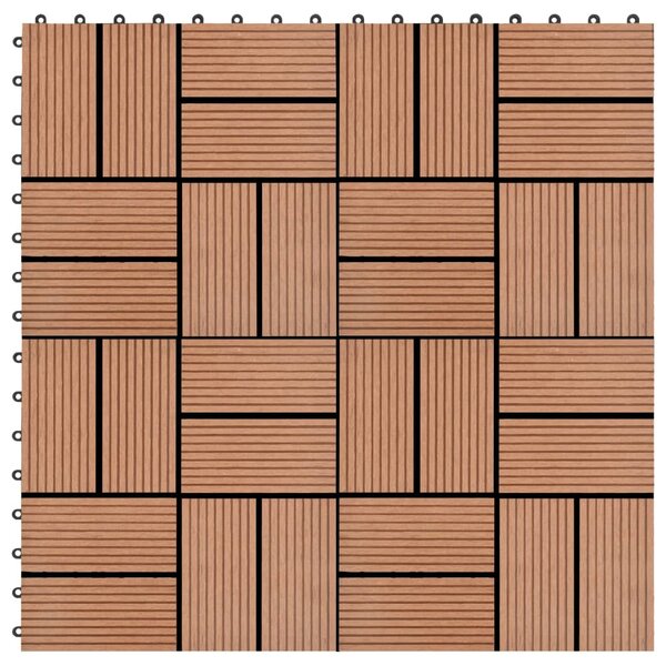 vidaXL Carreau de terrasse 11 Pièces WPC 30 x 30 cm 1 m² Marron