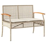 vidaXL Ensemble à manger de jardin avec coussins 5Pièces Beige poly rotin