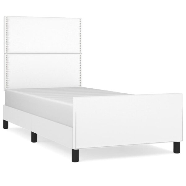 vidaXL Cadre de lit avec tête de lit Blanc 100x200 cm Similicuir