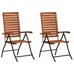 vidaXL Chaises inclinables de jardin lot de 2 Bois solide d'acacia