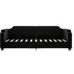 vidaXL Lit de jour avec lit gigogne noir 80x200 cm tissu