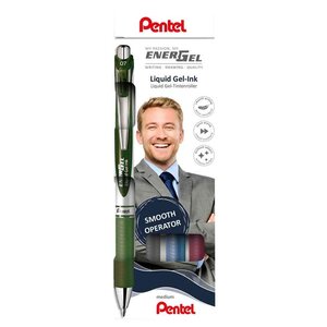 Stylo roller à encre gel energel xmrt set de 4 pentel