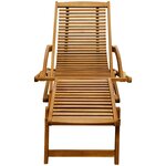 vidaXL Chaise de terrasse avec repose-pied Bois d'acacia solide