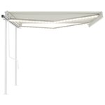 vidaXL Auvent automatique avec capteur de vent et LED 4 5x3 m Crème
