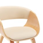 vidaXL Chaises à manger lot de 4 crème bois courbé et similicuir