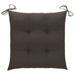 vidaXL Chaises de jardin lot de 6 et coussins taupe bois teck solide