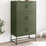 vidaXL Buffet vert olive 68 5x38 5x123 5 cm acier