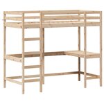 vidaXL Lit superposé avec bureau 90x200 cm bois de pin massif