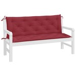vidaXL Coussins de banc de jardin lot de 2 rouge bordeaux tissu Oxford