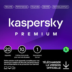 Kaspersky Premium - Licence 1 an - 20 appareils - A télécharger