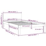 vidaXL Cadre de lit bois de pin massif 100x200 cm