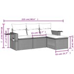 vidaXL Salon de jardin avec coussins 4 Pièces beige résine tressée