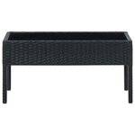 vidaXL Table de jardin Noir 75x40x37 cm Résine tressée