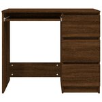 Bureau table poste de travail meuble d'ordinateur informatique étude chêne 90 x 45 x 76 cm bois d'ingénierie brun 02_0023627