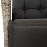 vidaXL Ensemble à manger de jardin et coussins 5 Pièces gris clair rotin