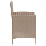 vidaXL Chaises de jardin avec coussins lot de 4 Résine tressée Beige