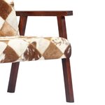 vidaXL Fauteuil blanc et marron cuir véritable de chèvre