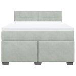 vidaXL Sommier à lattes de lit et matelas Gris clair 160x200cm Velours