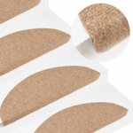 vidaXL Tapis d'escalier auto-adhésifs 10 Pièces beige 56x17x3 cm