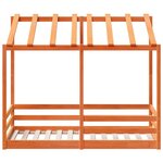 vidaXL Lit pour enfants et toit cire marron 70x140 cm bois massif pin