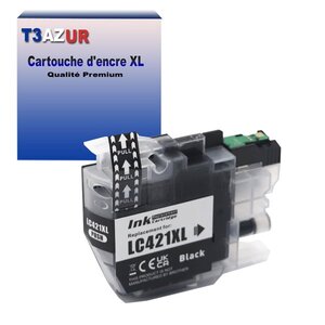 T3AZUR- Cartouche compatible avec Brother LC421 XL pour Brother DCP-J1050DW  DCP-J1140DW  DCP-J114DW  DCP-J1800DW  Noire