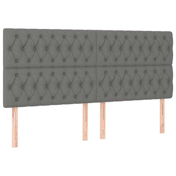vidaXL Têtes de lit 4 Pièces Gris foncé 90x7x78/88 cm Tissu