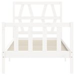 vidaXL Cadre de lit avec tête de lit blanc 90x200 cm bois massif