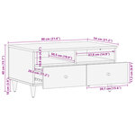 vidaXL Table basse 80x54x40 cm bois de manguier massif