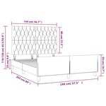 vidaXL Cadre de lit avec tête de lit Bleu 140 x 200 cm Tissu