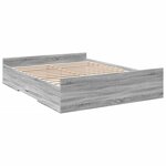 vidaXL Cadre de lit à tiroirs sonoma gris 150x200 cm bois d'ingénierie