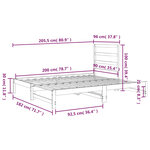 vidaXL Lit coulissant sans matelas gris 2x(90x200) cm
