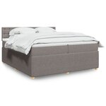 vidaXL Sommier à lattes de lit avec matelas Taupe 200x200 cm Tissu