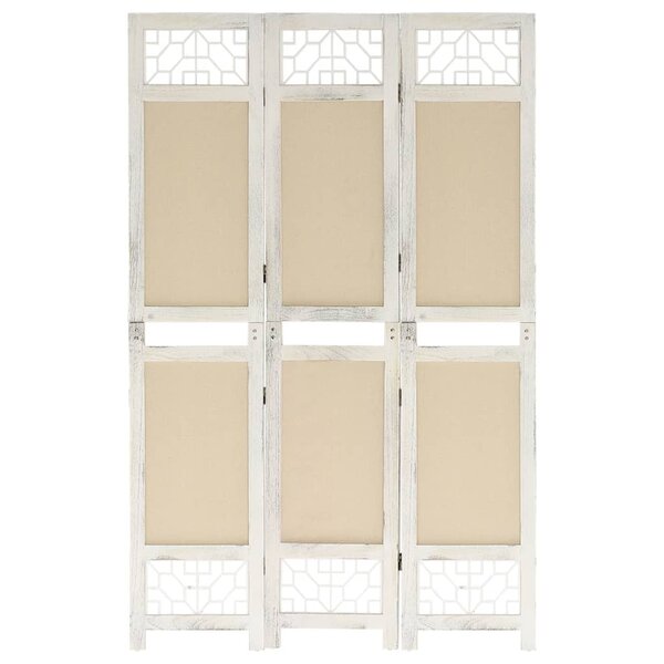 vidaXL Cloison de séparation 3 panneaux Crème 105x165 cm Tissu