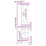 vidaXL Buffet haut Blanc 34 5x34x180 cm Bois d'ingénierie