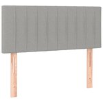 vidaXL Sommier à lattes de lit et matelas Gris clair 90x190 cm Tissu