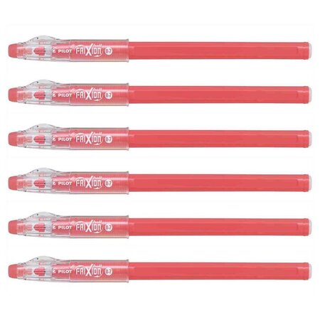 Stylo Roller FRIXION ball Sticks Pointe Moyenne Rose Corail x 6 PILOT