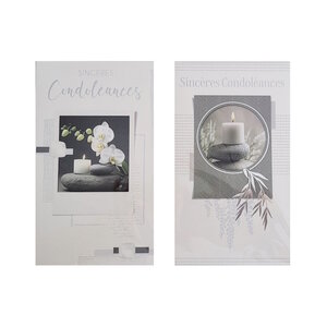 Carte De Voeux - Sincères Condoléances - Bougie Visuel Aléatoire*