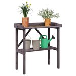 vidaXL Table à plantes avec étagère gris 78x38x82 5 cm bois de sapin