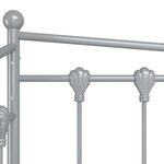 vidaXL Cadre de canapé-lit extensible Gris Métal 90x200 cm
